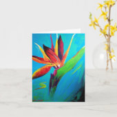 火Notecardの極楽鳥 カード (黄色い花)