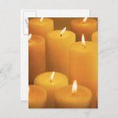 灯りがついたロウソクの静物詩 ポストカード (正面/裏面)