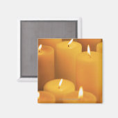 灯りがついたロウソクの静物詩 マグネット (正面/裏面)