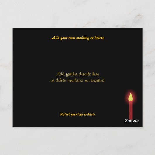 灯り付きろうそく「年末」パーティーお祝い ポストカード (裏面)