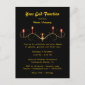 灯り付きろうそく「年末」パーティーお祝い ポストカード (正面)