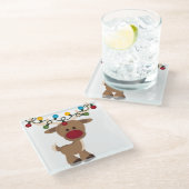 **灯列トナカイ**コースター ガラスコースター (アングル)