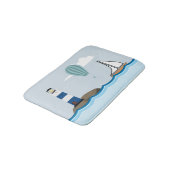 灯台およびヨットとの航海のな場面 バスマット (アングル)