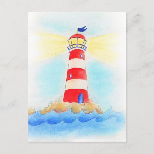 灯台お洒落用水彩葉書 ポストカード (正面)