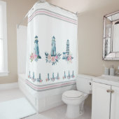 灯台とバラ シャワーカーテン (インサイチュ)