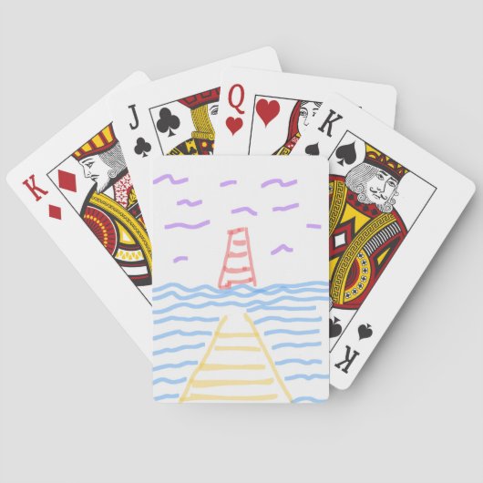 灯台と埠頭 クラシック プレイ カード (裏面)