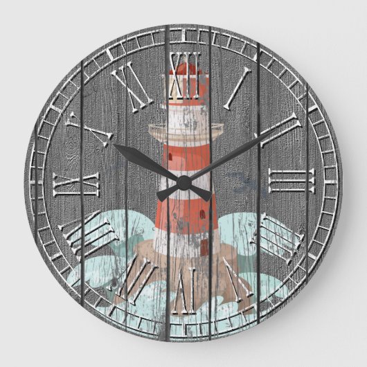 灯台によって風化させるマツ ラージ壁時計 (正面)