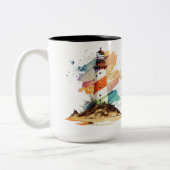 "灯台のように背の高い"マグカップ ツートーンマグカップ (左)