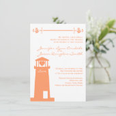 灯台のウェディング会場　コーラル　ナウティカル　インビテーション 招待状 (スタンド正面)