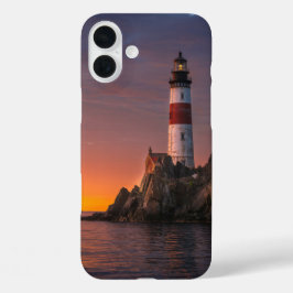 灯台の夕焼けオーシャンビュー フォンケース iPhone 16 PLUSケース