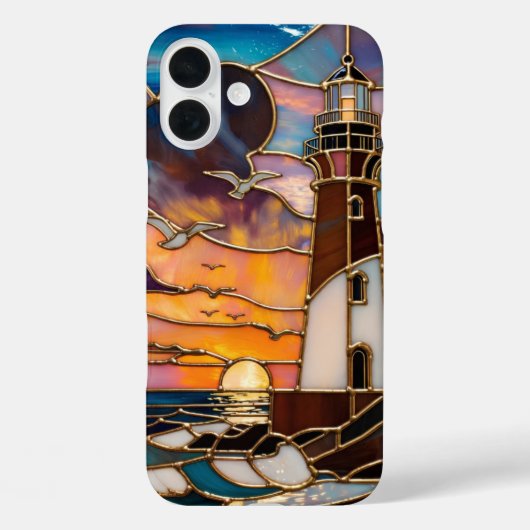 灯台の夕焼けスマホケース 海の風景 Case-Mate iPhoneケース (裏面)