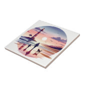 灯台の夕焼け海岸シーン タイル (側面)