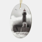 灯台の嵐 セラミックオーナメント (左)