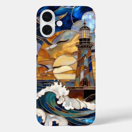 灯台の波iPhoneケース 海の夕焼けデザイン Case-Mate iPhoneケース (裏面)