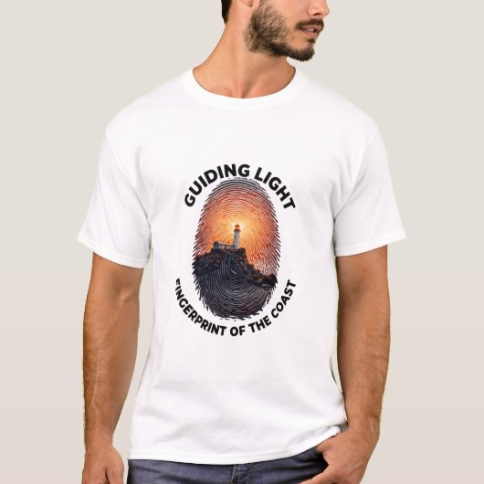 灯台の灯り海岸シャツ Tシャツ (正面)