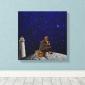 灯台の番人が家に帰ってきた キャンバスプリント (インサイチュ (ウッドフロア))