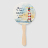 灯台の誕生日おめでとう輝く光 ハンドファン (裏面)