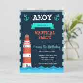 灯台の誕生日パーティー招待状 招待状 (スタンド正面)