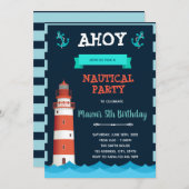 灯台の誕生日パーティー招待状 招待状 (正面/裏面)