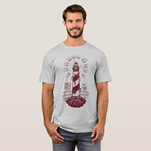 灯台は希望をしっかりと持ちなさい ポジティブ Tシャツ (正面フル)