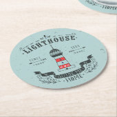 灯台は私を家ポスター導きます ラウンドペーパーコースター (アングル)