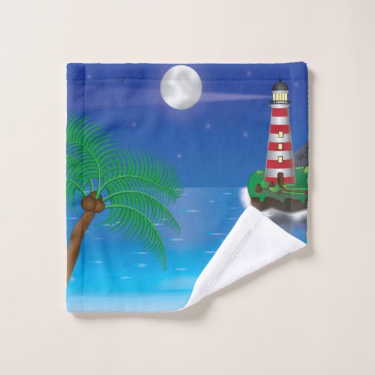 灯台をテーマにしたバスルーム用タオルセット バスタオルセット (ウォッシュタオル)