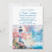 灯台オーシャン ナウチカル 100歳の誕生日 招待状 (正面)