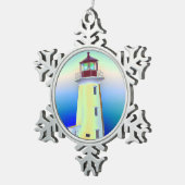 灯台オーナメントのペギーの入江ノバスコシア スノーフレークピューターオーナメント (右)