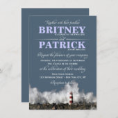 灯台テーマの航海の結婚式招待状 招待状 (正面/裏面)