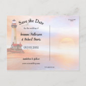 灯台ビーチの保存日付の写真カード 案内ポストカード (裏面)