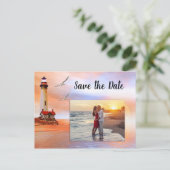 灯台ビーチの保存日付の写真カード 案内ポストカード (スタンド正面)