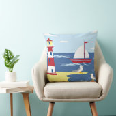 灯台ビーチの船のカモメの装飾の枕 クッション (椅子)