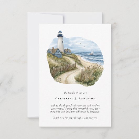 灯台ビーチ写真悔やみや弔慰葬儀記念館 サンキューカード (正面)