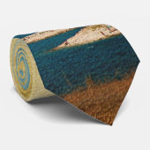 灯台ビーチ場面メンズタイ ネクタイ (ロール)