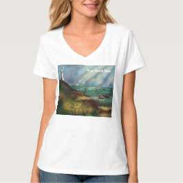 灯台ビーチ 女性用Tシャツ Tシャツ