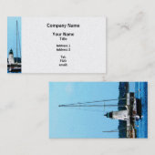 灯台ブリストルRI -プラチナ終わりの近くのボート 名刺 (正面/裏面)