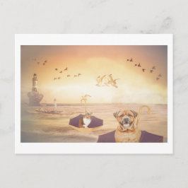 灯台守のペット ファンタジー 帰宅 ポストカード