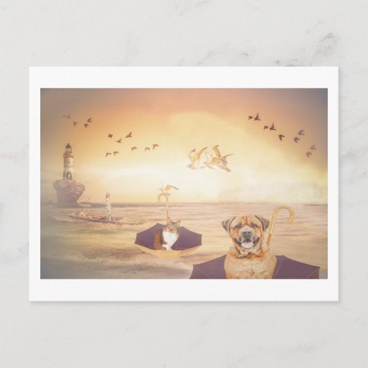 灯台守のペット ファンタジー 帰宅 ポストカード (正面)