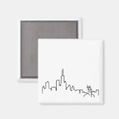 灯台小さい磁石- 2x2とのシカゴのスカイライン マグネット (正面/裏面)