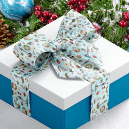 灯台帆船クリスマス航海の海 サテンリボン