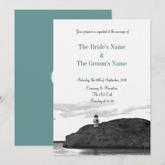 灯台招待状-写真 招待状 (正面/裏面)