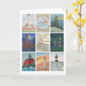 灯台挑戦モンタージュ カード (黄色い花)