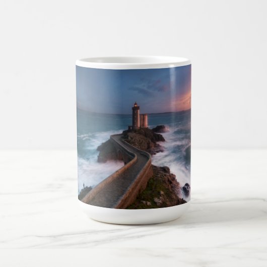 灯台日没Plouzané | Finistère、ブリッタニー コーヒーマグカップ (中央)