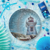 灯台海ブルー素朴結婚ズ ペーパープレート (パーティー)