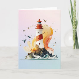 灯台空白のグリーティングカード サンキューカード