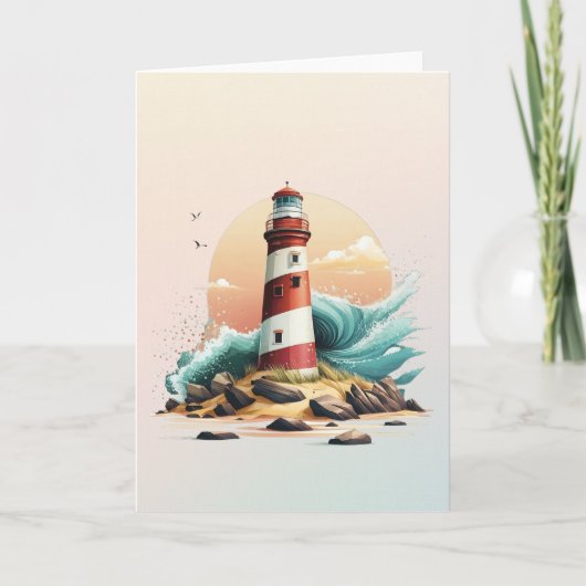 灯台空白のグリーティングカード#2 サンキューカード (正面)