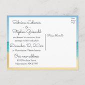 灯台航海のたった今結婚しましたビーチ結婚式 案内ポストカード (裏面)