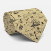 灯台航海のと帆船ヴィンテージ ネクタイ (ロール)