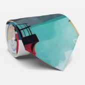 灯台航海のと船模様のテーマ ネクタイ (ロール)