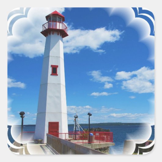 灯台芸術のステッカー スクエアシール (正面)